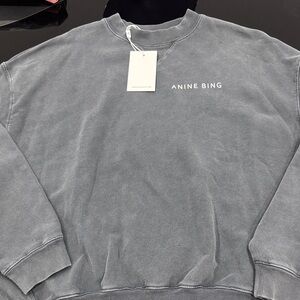 NWT Anine Bing Washed Gray Crewneck Sweater